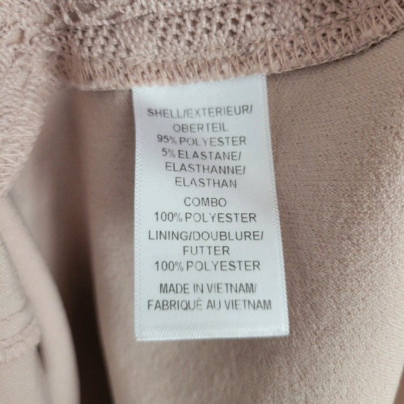 Adrianna Papell Taupe Beige Lace Panel Sleeveless Midi Dress Size 10 - Picture 4 of 4